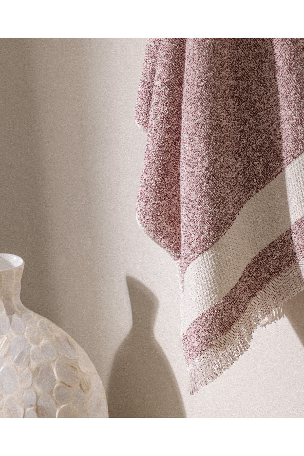 Madame Coco Brest %100 Pamuk Banyo Havlusu - Pudra - 75x150 cm - Görsel 2