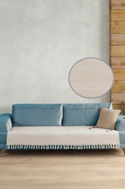LADYNİL Yıldız Oturma Yerini Kapatan Koltuk Örtüsü Ekru 115x200