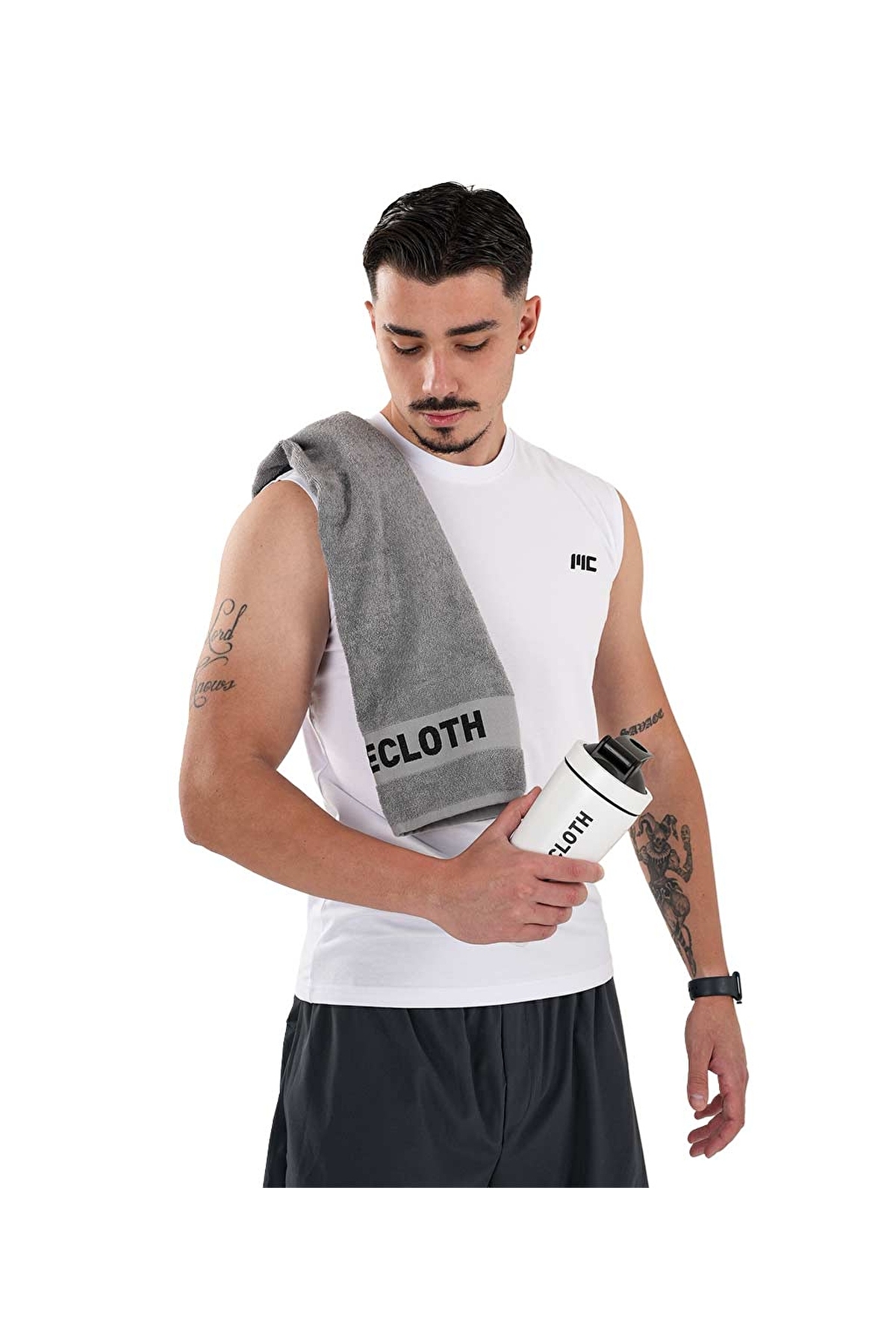 MUSCLECLOTH Spor Havlu Gri - Görsel 2