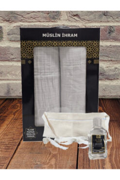 Ceviz İplik Müslin İhram Takımı 4 katlı , Hac ve Umre İbadetleri için , İhram kemeri ve İhram Sabunu Hediyeli