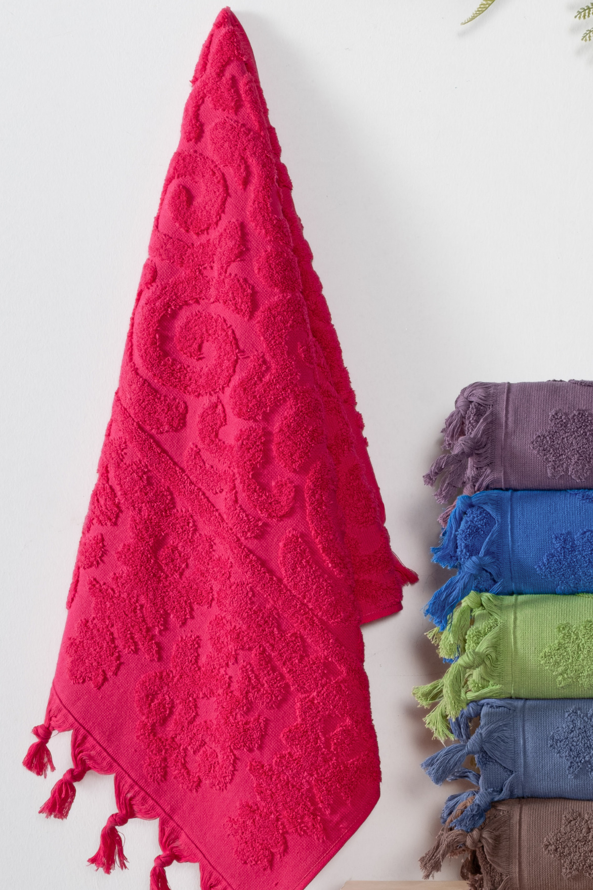 Bersay Dark 6’lı Bağlamalı Lüks, Jakarlı, Çeyizlik, El ve Yüz Havlusu Seti 50x90 | Premium Kalite - Görsel 2