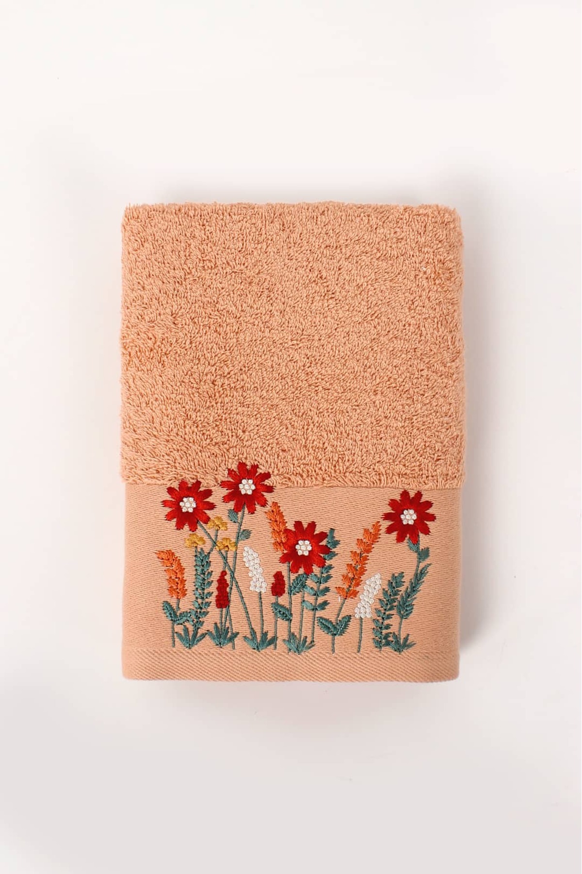 Ellia Soft Salvia %100 Pamuklu Nakışlı Lüks Havlu Seti, Yüz ve Banyo Havlusu 2/50x100+70x140 cm - Görsel 3