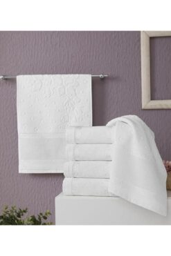 Fiesta 3 Adet 50x90 Etamın Jakarlı Havlu Beyaz