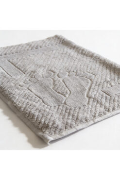 POKUT Ayak İzi Desenli Pamuklu Banyo Ayak Havlusu Yüksek Emici %100 Pamuklu Havlu Paspas