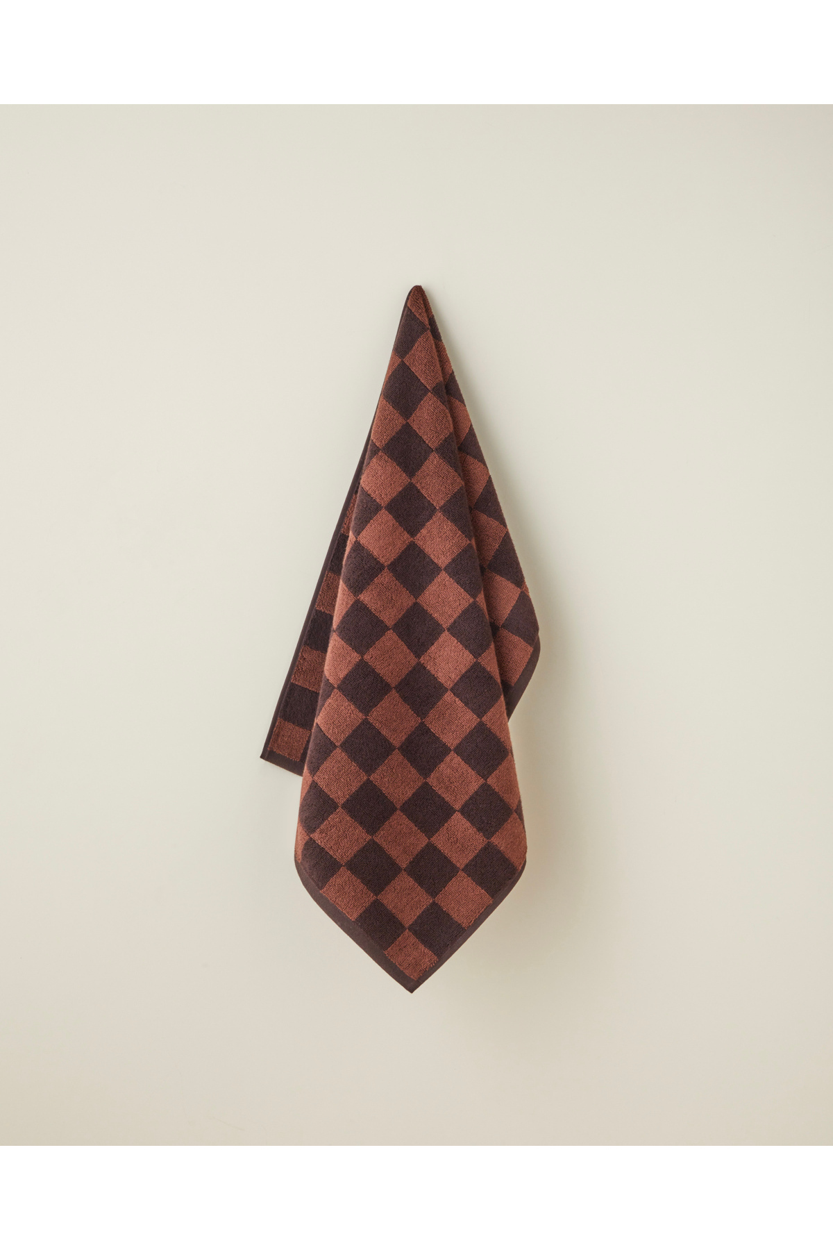 English Home Savanna Check Pamuk Yüz Havlusu 50x80 cm Kahve-Açık Kahve