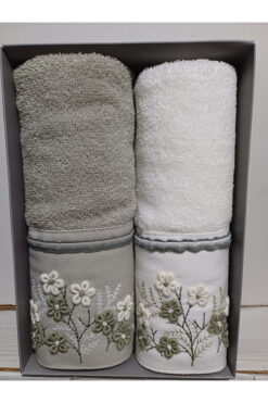Özdilek Ditsy Garden 2'li Nakışlı El ve Yüz Havlusu 50x90 cm