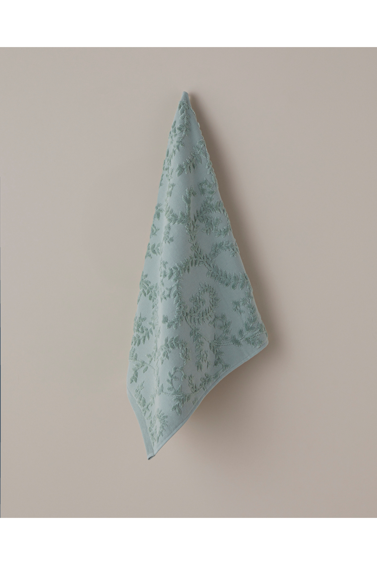 English Home Leafy Touch Pamuk Yüz Havlusu 50x80 cm Açık Yeşil