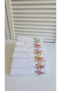 Özdilek Çiçek Nakışlı 6'li Havlu Seti