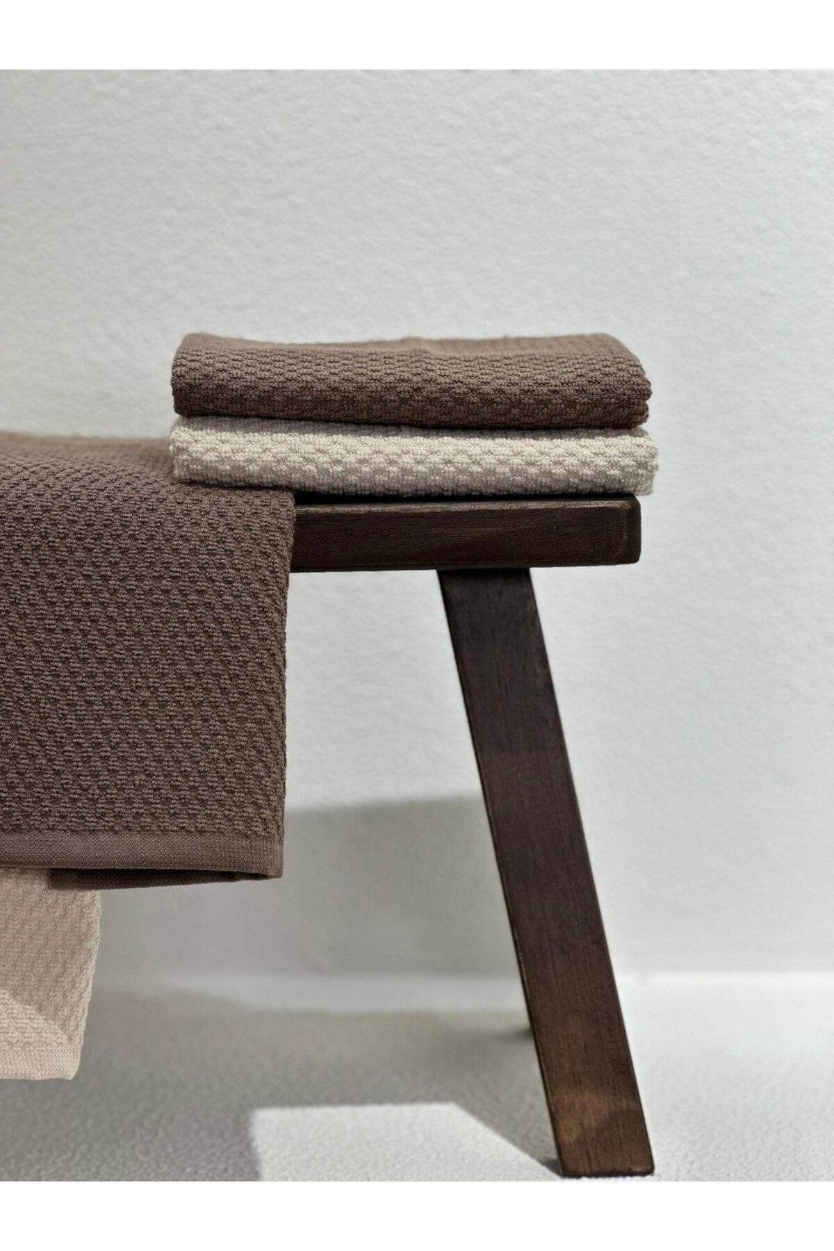 Plume Ceramic Home %100 Pamuk 2'li Premium Kahverengi El Yüz Havlu Seti 50x80cm