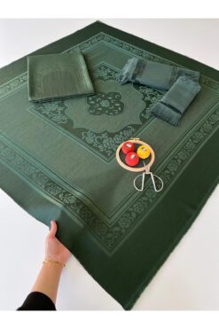 AYHANHOME Etamin Işlemelik Pano Seccade, Bohça, El Yüz Ve Mutfak Havlusu 4'lü Kanaviçe Seti