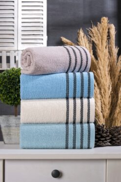 MARLA HOME Velura  4'lü El-Yüz Havlusu Seti | %100 Pamuk | 50x90 cm | Açık Renkler
