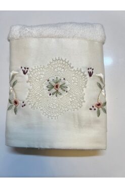 Home Karlla bambu nakışlı ve el işlemeli havlu 1 adet 50x90