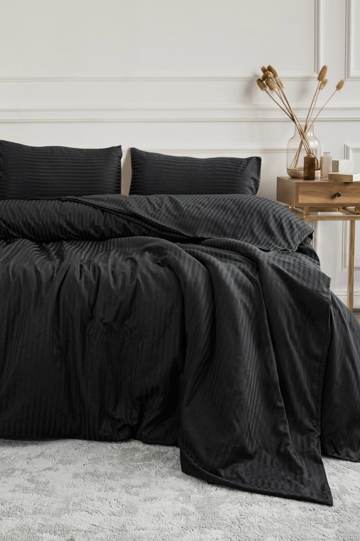 DB DANLA BALDİ Home Collection SATEN NEVRESİM TAKIMI ÇİFT KİŞİLİK LASTİKLİ ÇARŞAFLI