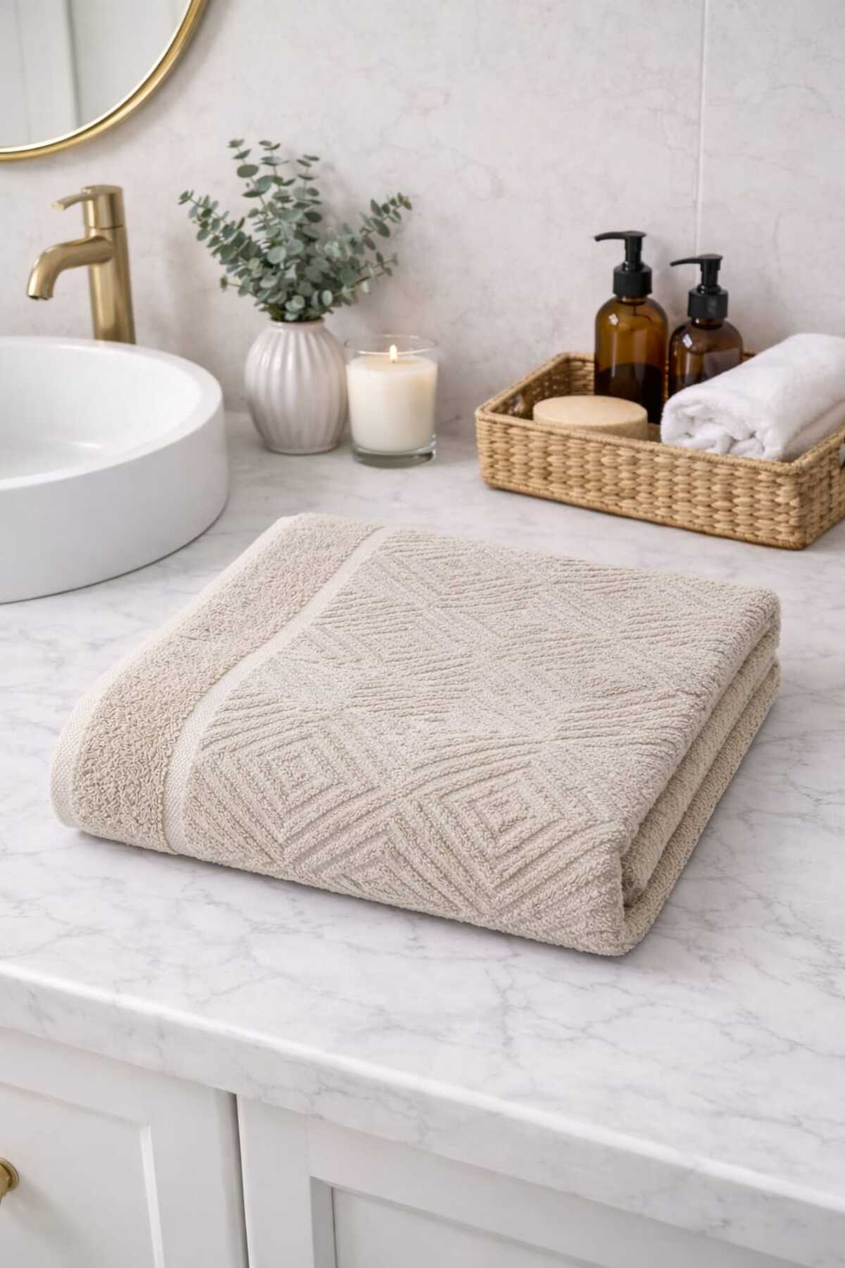 altınterim avm altınterim tektil avm 50x90 piramit havlu 2 adet (1 çift) el ve yüz havlusu - Görsel 2