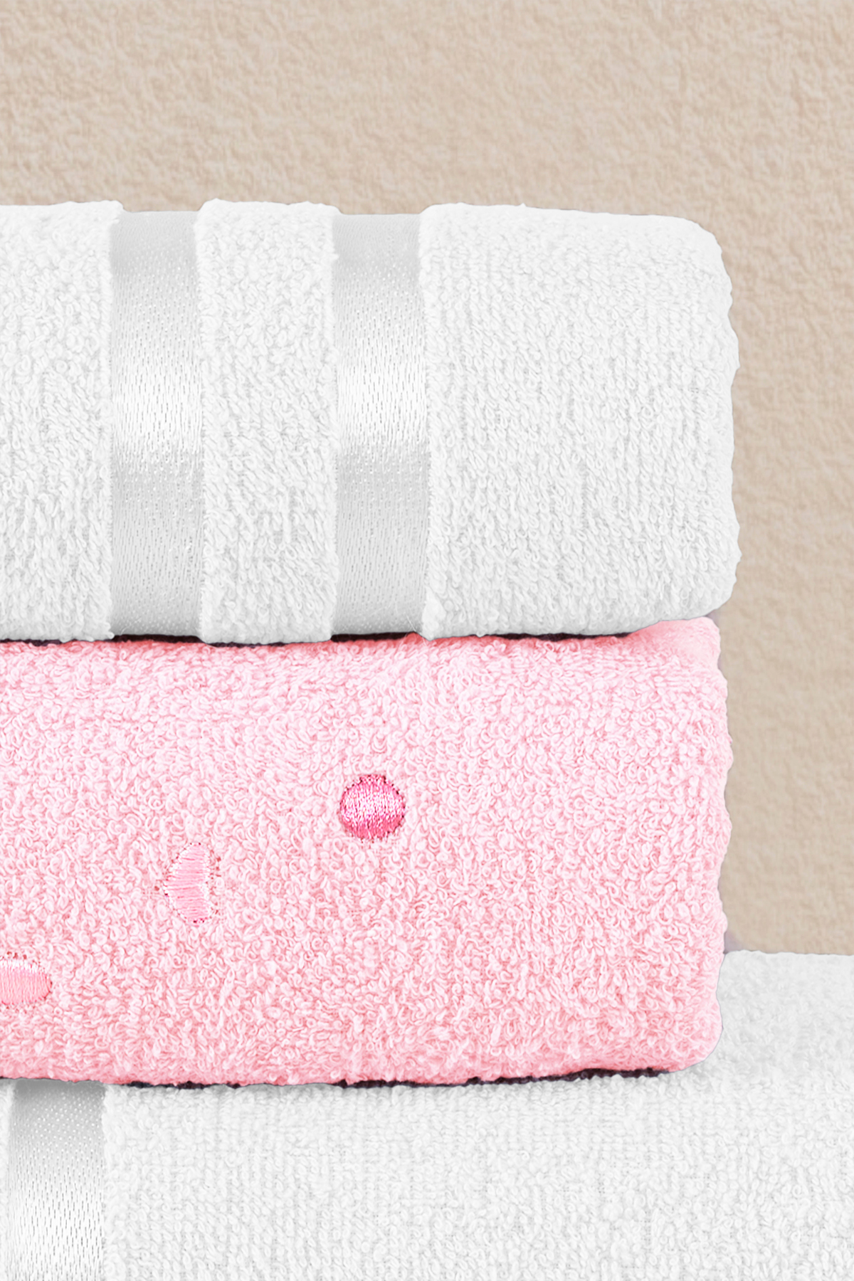 Miss Paris Home Lüks Pamuklu Kalpli Ponponlu Banyo Havlusu Seti Hamam Takımı - Görsel 3