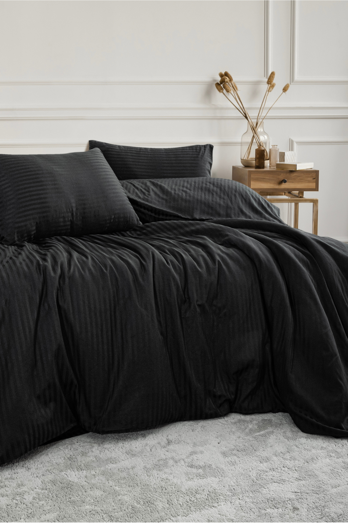 DB DANLA BALDİ Home Collection SATEN NEVRESİM TAKIMI ÇİFT KİŞİLİK LASTİKLİ ÇARŞAFLI - Görsel 3