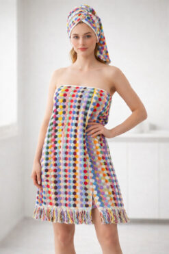 Peacock 2'li Kara Tezgah Dokuma Banyo & Saç Havlusu Seti Premium , Lüks (90X180 , 45X90)