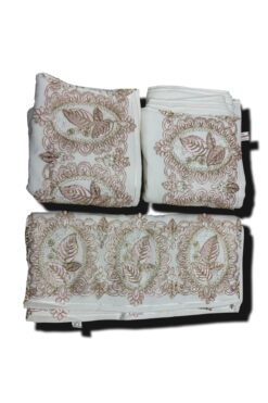 Muensu Çeyizlik Fransız Gipürlü, İşlemeli, Makina Oyalı El Yüz Havlusu, Muhteşem Desenlerle Çeyizlik Havlu