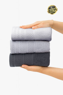 Vionel Home Softure 3’lü El Yüz Havlusu | Günlük Kullanım | 50x90 cm | Yumuşak, Dayanıklı | Gri Tonlar