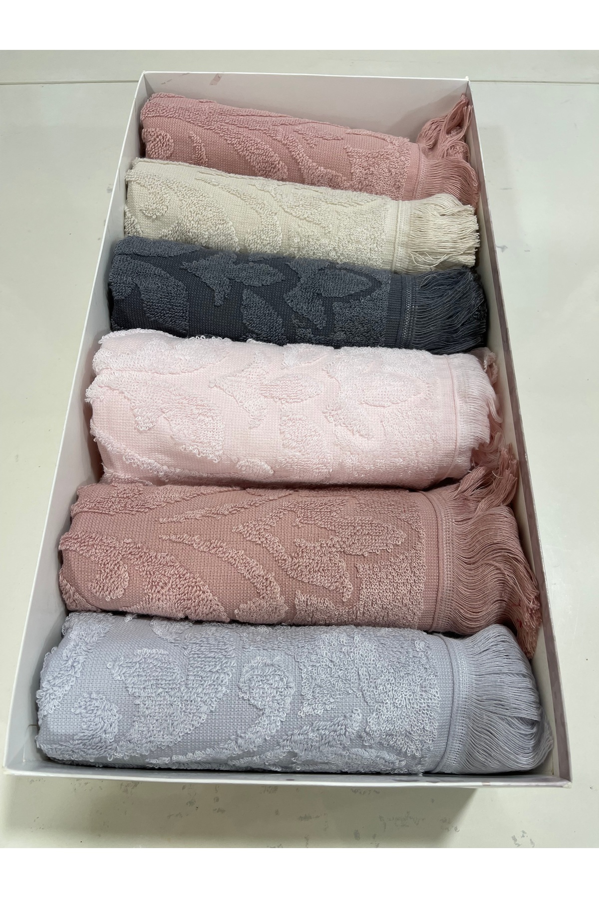 Çapa Home Saçaklı Kendinden desenli 6’lı El Havlu - Görsel 2