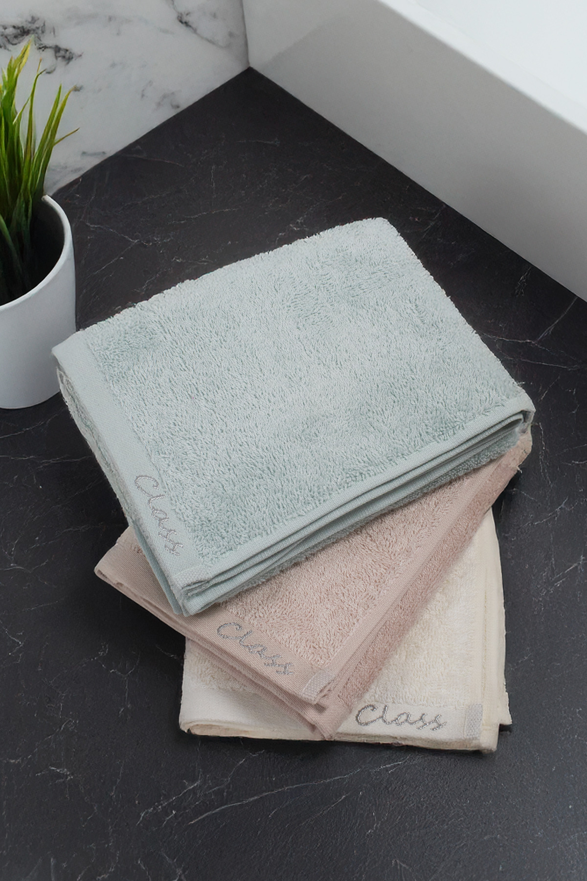 Class Bambu Havlu Seti 3lü 50x85 cm El-Yüz Havlusu Eponge V2