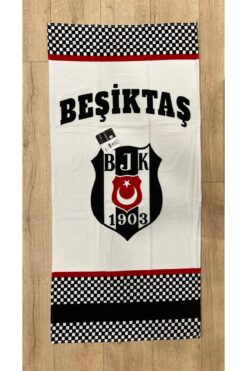 Taç Lisanslı Beşiktaş Dama Plaj Havlusu