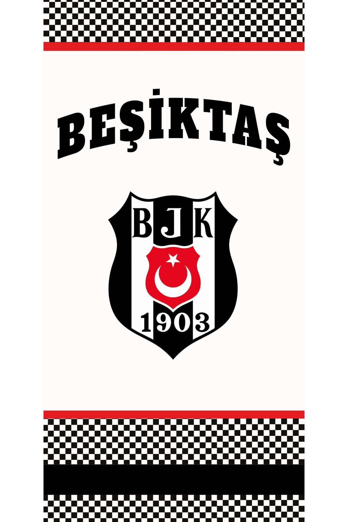 Taç Lisanslı Beşiktaş Dama Plaj Havlusu - Görsel 3