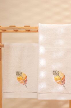 LAVENDIER PLUME 50X80 İKİLİ EL/YÜZ HAVLU SETİ %100PAMUK