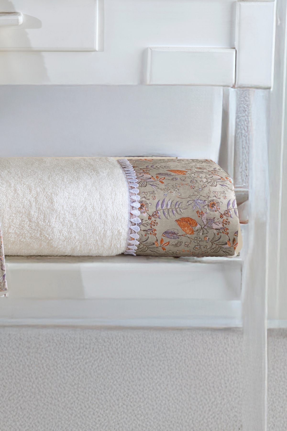 My Catherine Kutulu Desenli %100 Pamuk Premium Havlu Seti (50x90cm & 70x140cm) - Yüksek Gramajlı Lüks Banyo Havlu - Görsel 3