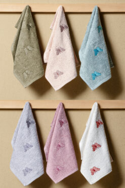 Bersay Lina 6'lı 30x50, %100 Pamuk Bambu, Nakışlı Mutfak & El Havlu Seti – Yumuşak, Emici ve Dayanıklı