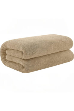 KAYABEY HOME Karamel Rengi Büyük Banyo Havlusu 90x150 %100 Pamuk Açık Kahve Rengi Banyo Duş Havlusu Plaj Havlusu