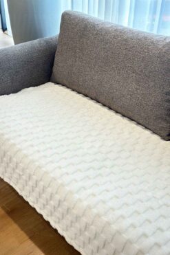 Decomia Home Dolly Oturma Yerini Kapatan Kabartmalı Yumuşak Tüylü Koltuk Örtüsü Koltuk Şalı (100X220cm)