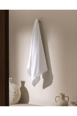 Madame Coco Avelia %100 Pamuk Banyo Havlusu - Beyaz - 70x140 cm