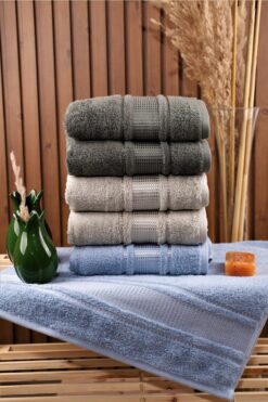 Özdilek Colourist 6'lı Pamuklu Su Emiciliği Yüksek 50*90 El Yüz Havlusu k.yeşil-mavi-yeşil