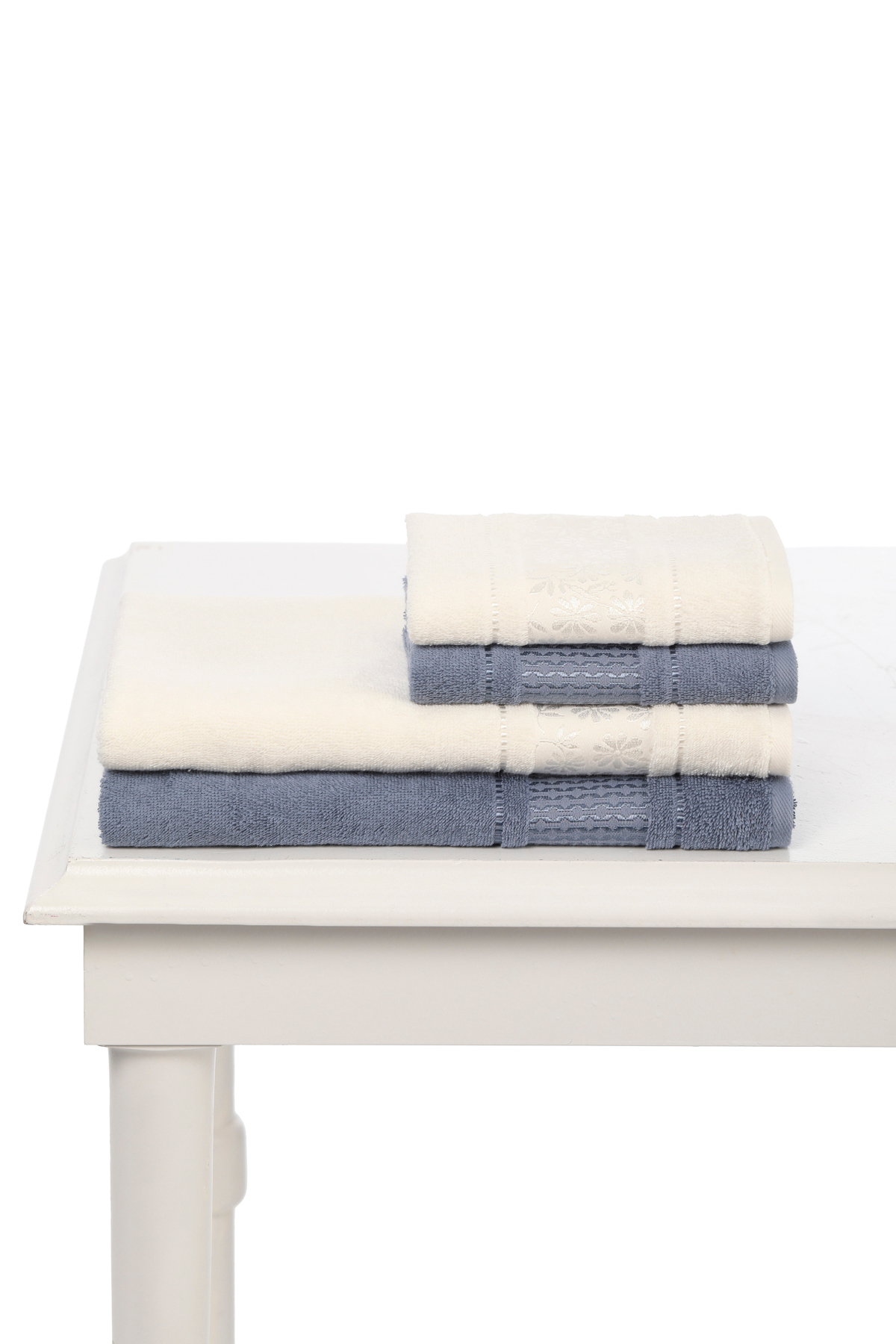 Özdilek Blossom Havlu Seti İndigo-Krem