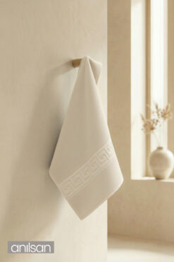 Anılsan Krem Greek El Havlusu - 50x90 Cm, 225 Gr, %100 Pamuk, Spa Ve Otel Havlusu