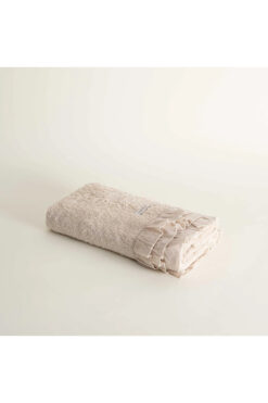 Ecocotton Miranda El Yüz Havlusu %100 Organik Pamuk Fırfırlı Bej 50x90 Cm