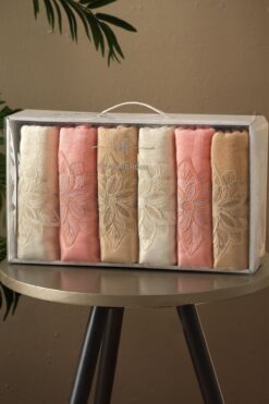Comfort Home Athen Kutulu 6'lı El ve Yüz Havlu Seti | Baş Havlusu | 50x90 Cm | %100 Pamuk