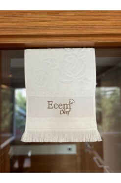 Home Kişiye Özel Anneler Günü Hediye Nakış İsimli Mutfak Havlu Beyaz Renk 30x50 cm