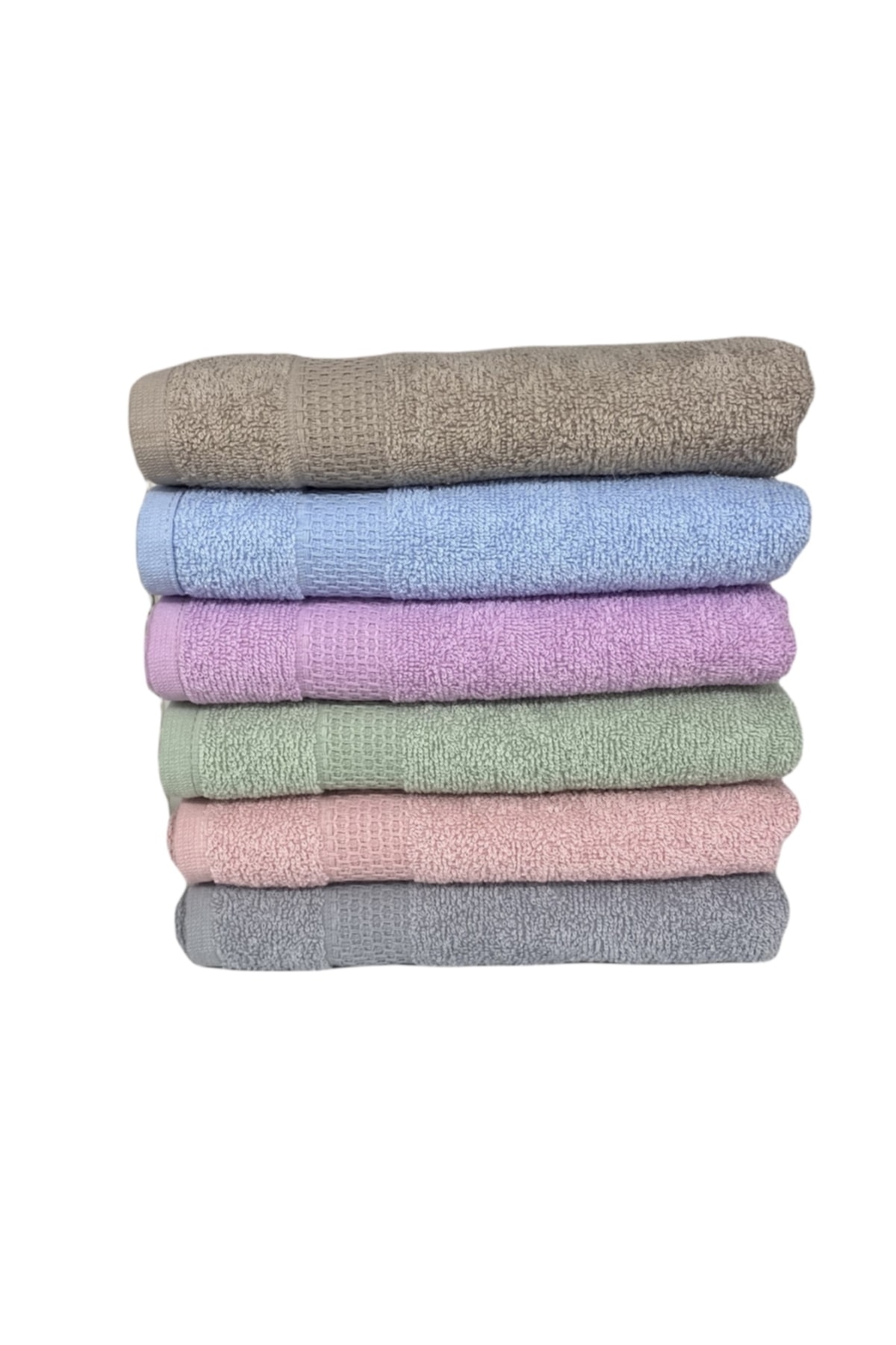 Softplus %100 Pamuklu 6'lı Renkli El Havlusu Seti