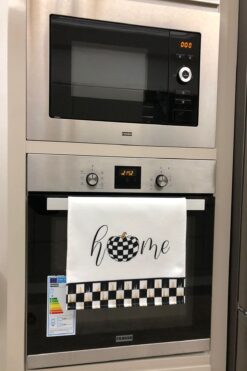 DEKOMOD Dekoratif Mutfak Pamuklu Fırın Havlusu Özel Desenli Damalı Model 35x50 Cm Yıkanabilir Pamuklu Ürün