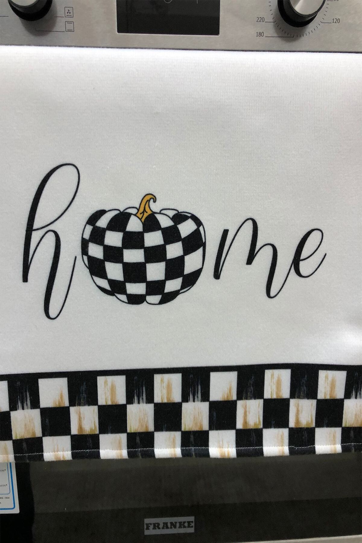 DEKOMOD Dekoratif Mutfak Pamuklu Fırın Havlusu Özel Desenli Damalı Model 35x50 Cm Yıkanabilir Pamuklu Ürün - Görsel 2