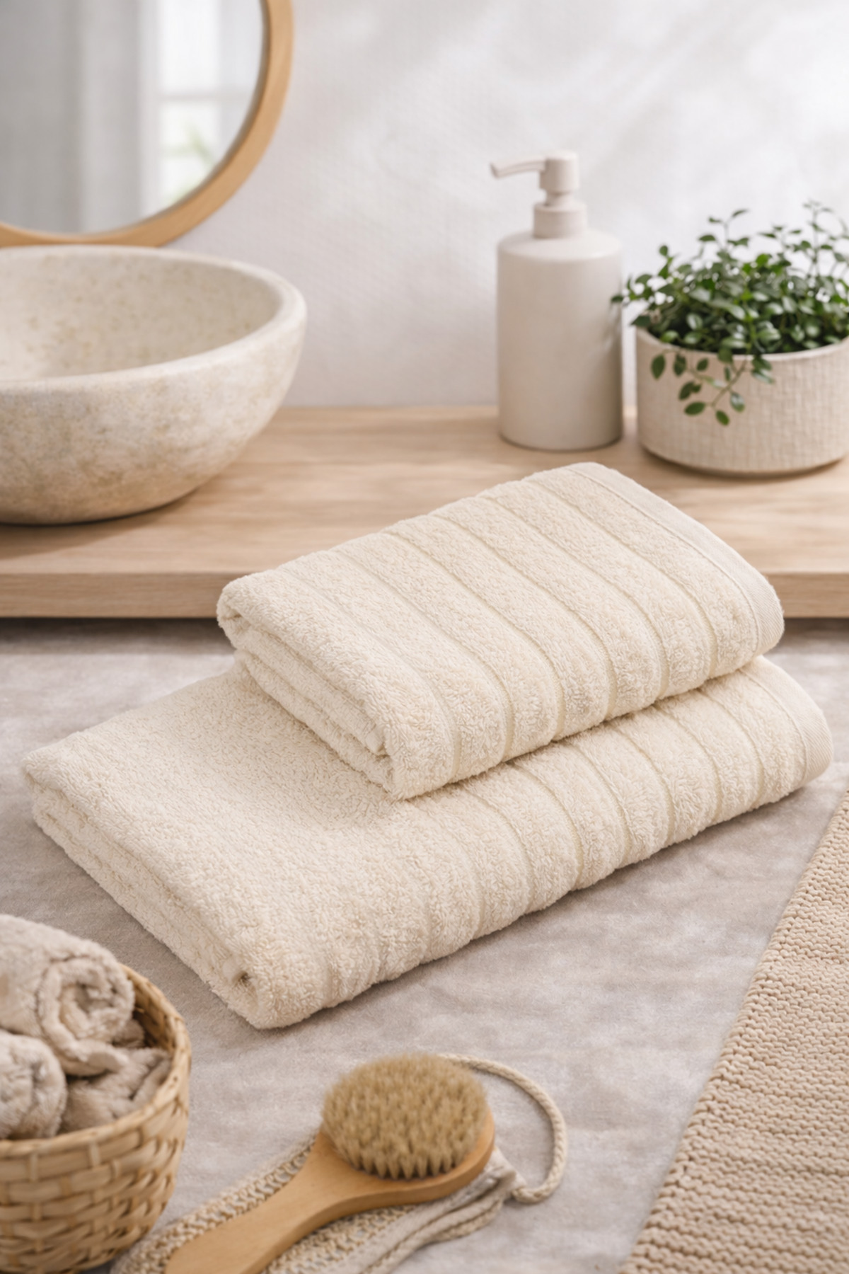 Casnack Violeta Model 2'li Banyo Havlu Seti - Görsel 3