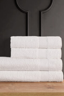 Güvenal BLANC 4'lü Banyo Havlu Seti | Havlu | Banyo Havlusu I Hamam Seti I Çeyiz Havlusu