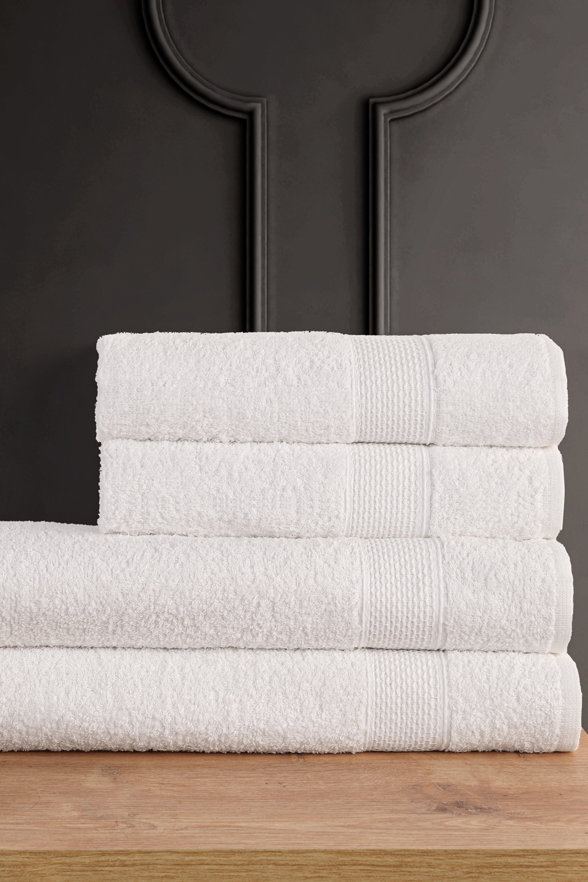 Güvenal BLANC 4'lü Banyo Havlu Seti | Havlu | Banyo Havlusu I Hamam Seti I Çeyiz Havlusu