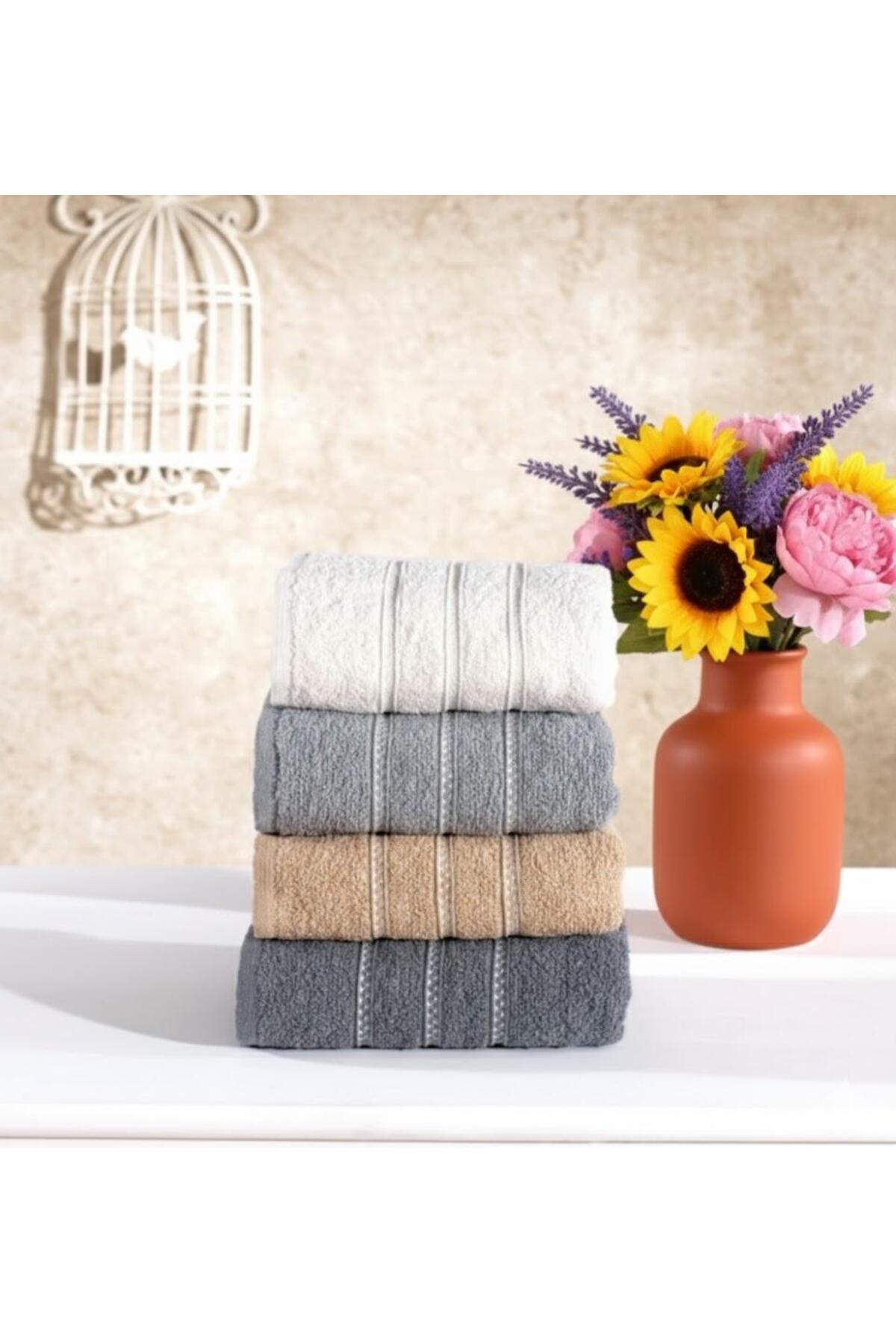 elvira concept Roma Pamuklu 4'lü El Ve Yüz Havlusu Seti Günlük Çeyizlik Havlu Takımı - Görsel 2