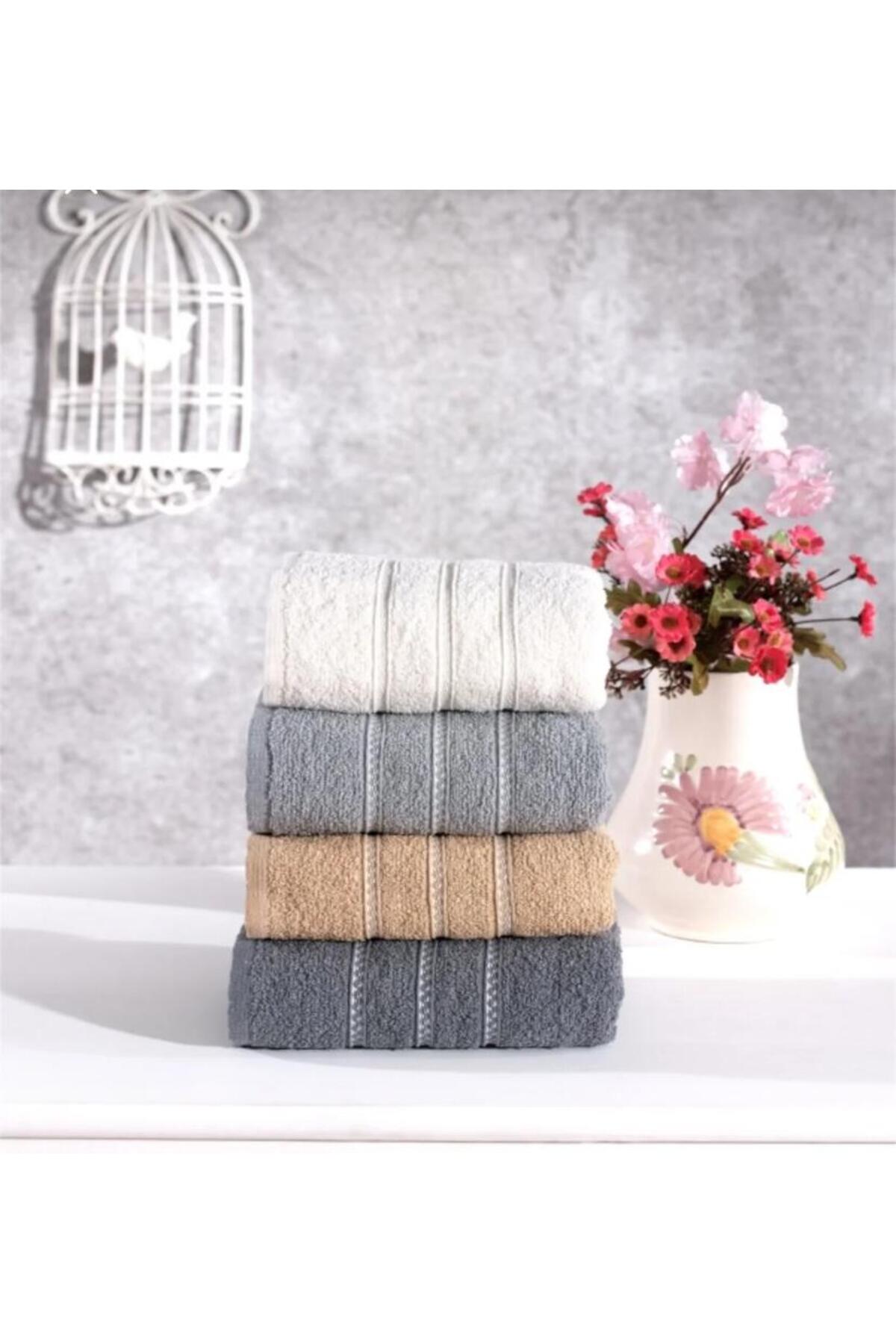 elvira concept Roma Pamuklu 4'lü El Ve Yüz Havlusu Seti Günlük Çeyizlik Havlu Takımı - Görsel 3