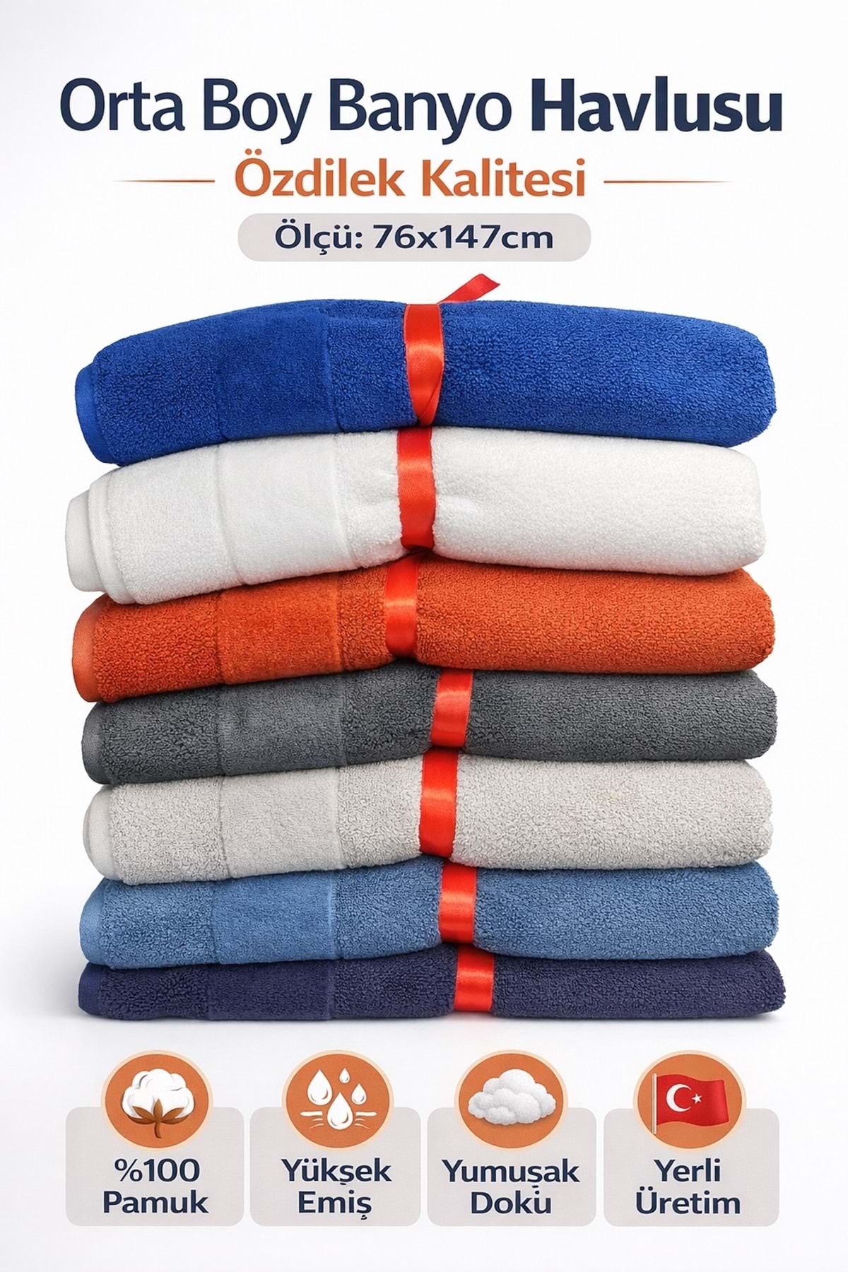 Özdilek Svv Border Orta Boy Banyo Havlusu (76x147) - Smoke Gray (K.Gri) - Görsel 3