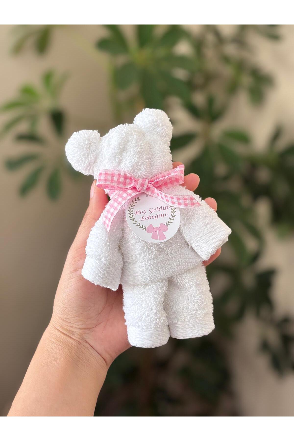 S&R 5 Adet Bebek Hediyelik Ayıcık Görünümlü Havlu Hastane Çıkış Yenidoğan Hediyelik Pembe - Görsel 3