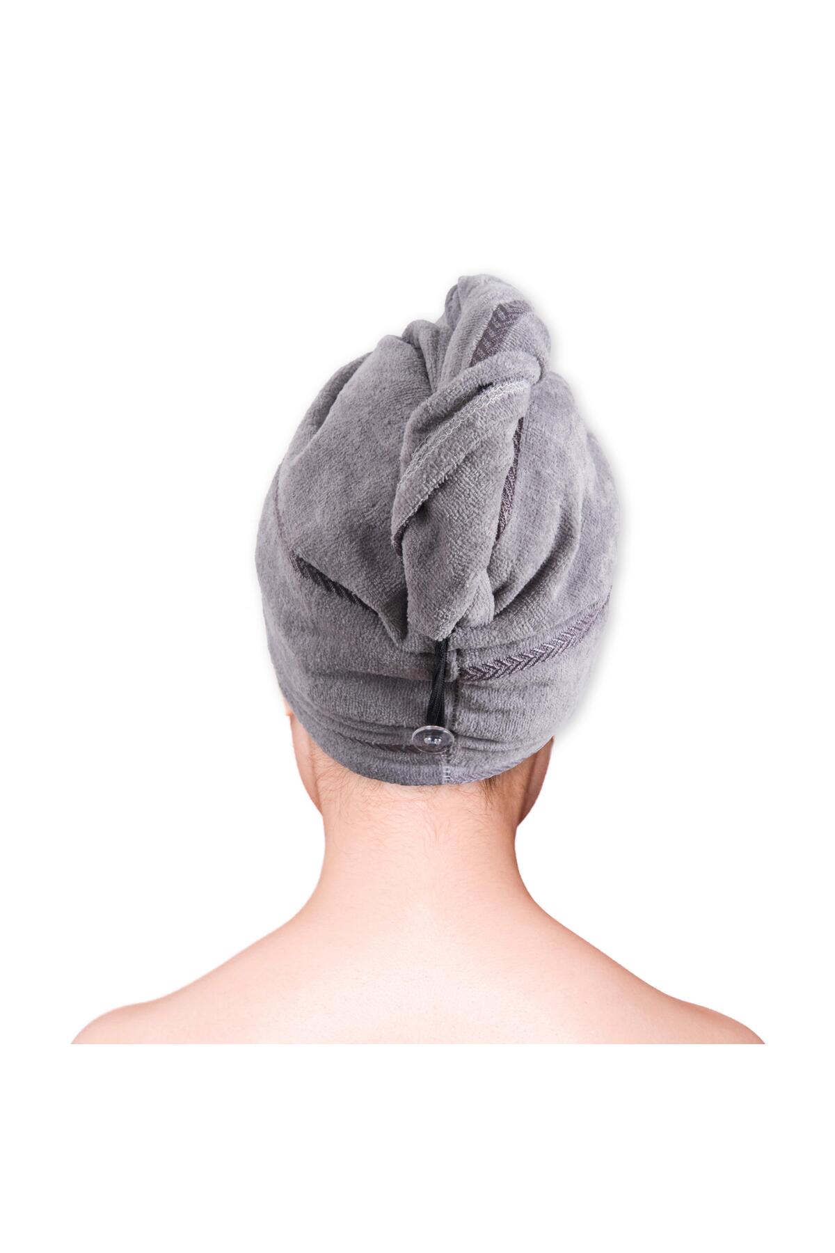 Cottexo Kalın Saç Havlusu Plaj Deniz Havuz Bonesi Kurulama Banyo Saç Kurutma Baş Havlusu - Görsel 2